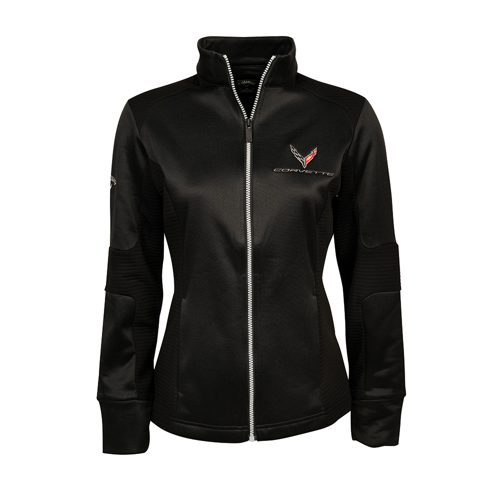 C8 Corvette Ladies Callaway Zip Up Jacket: Black
