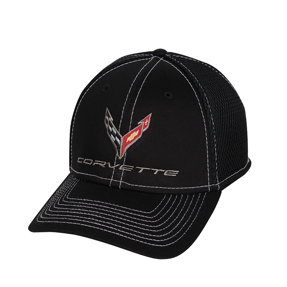 C8 Corvette Accent Stitch Hat : Black