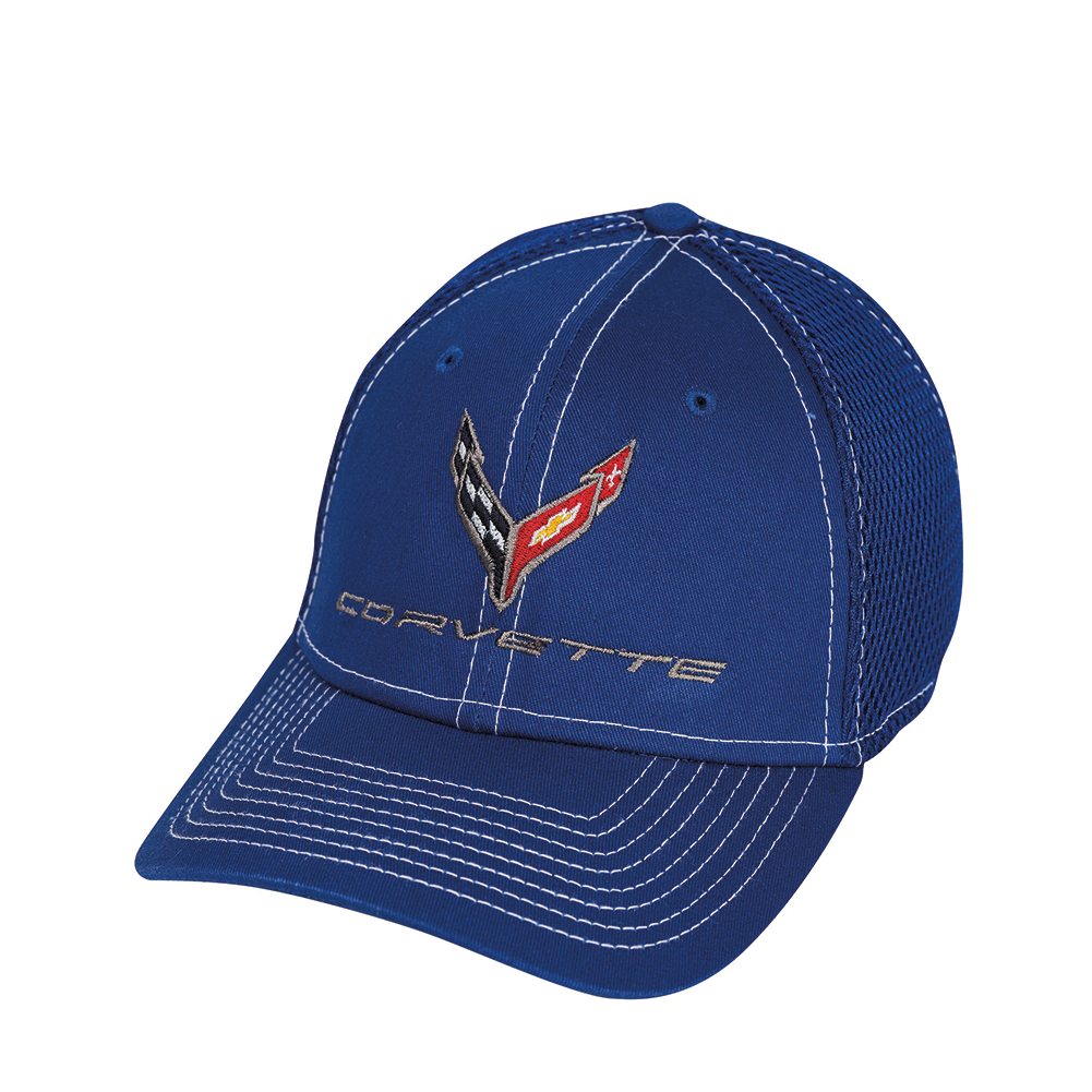 C8 Corvette Accent Stitch Hat : Blue