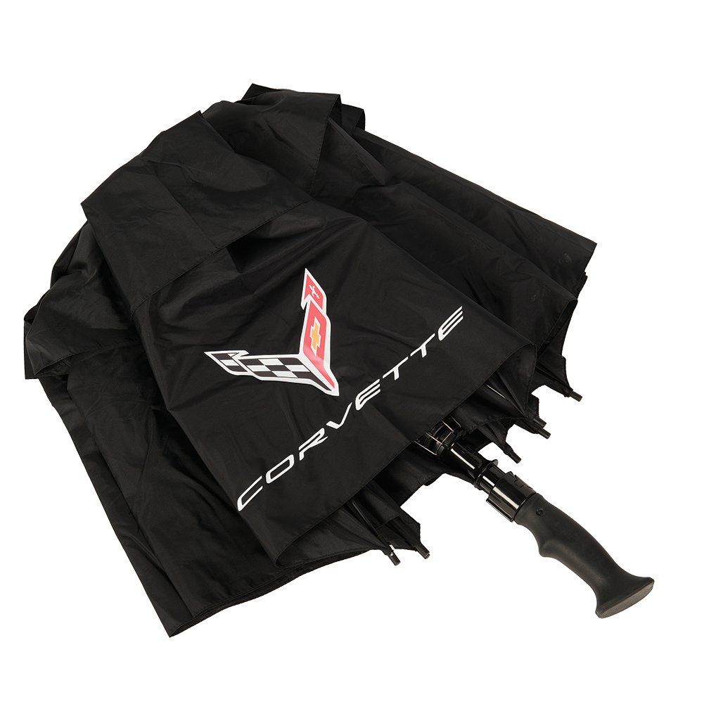 C8 Corvette 58" Golf Umbrella : Black