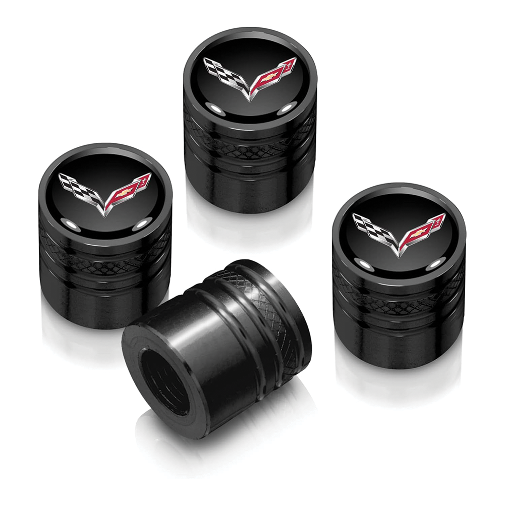 C7 Corvette Logo Tire Valve Stem Caps – Silver, Red, or Black