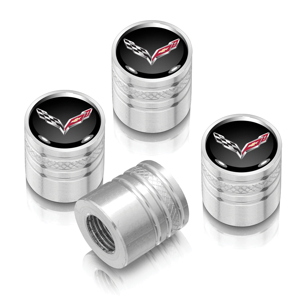C7 Corvette Logo Tire Valve Stem Caps – Silver, Red, or Black