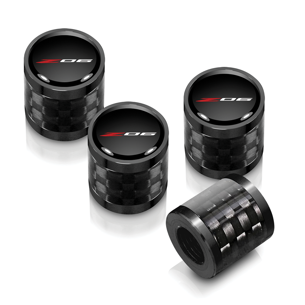 C8 Z06 Corvette Logo Carbon Fiber/Aluminum Valve Stem Caps