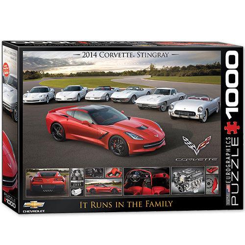Corvette ‘Runs in the Family’ C7 1000 Piece Puzzle – C1 to C7 Generations