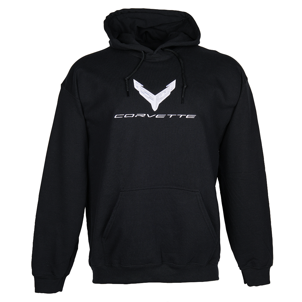 C8 Corvette Silver Badge Hoodie - Black