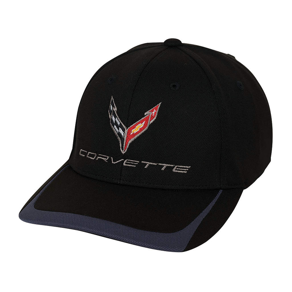 C8 Corvette Colorblock Hat/Cap : Black/Charcoal