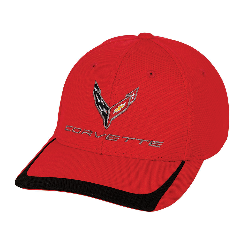 C8 Corvette Colorblock Hat/Cap : Red/Black