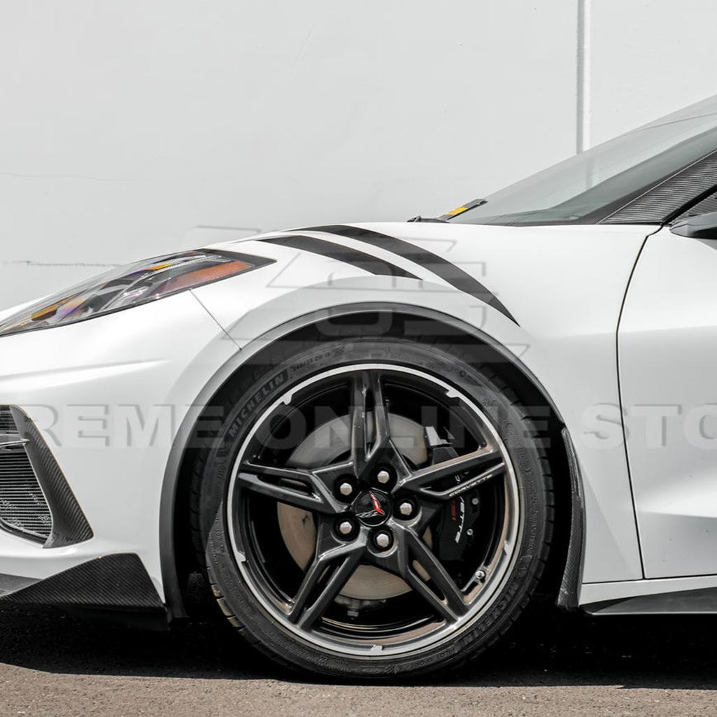 C8 Corvette Dry Carbon Fiber Side Wheel Fender Trim : 2020-2026 C8 Singray, Z06, E-Ray