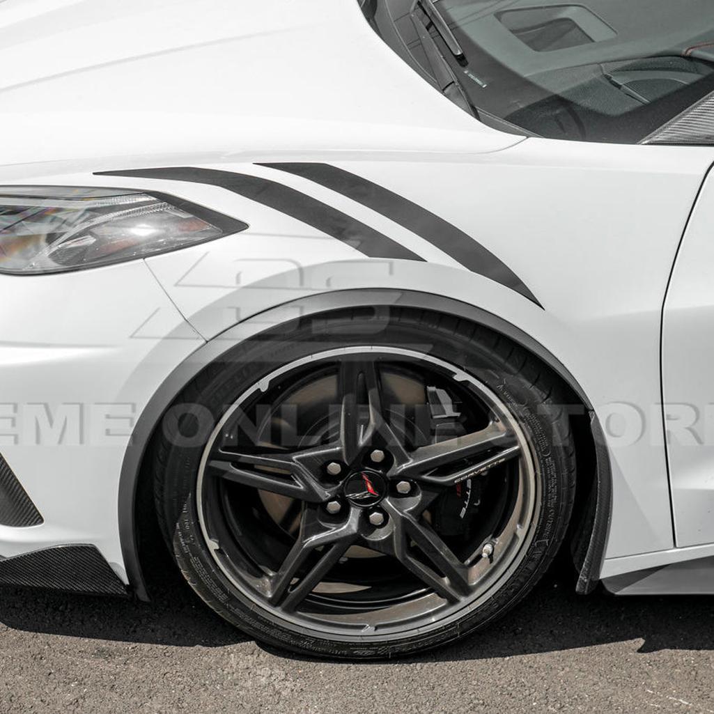 C8 Corvette Dry Carbon Fiber Side Wheel Fender Trim : 2020-2026 C8 Singray, Z06, E-Ray