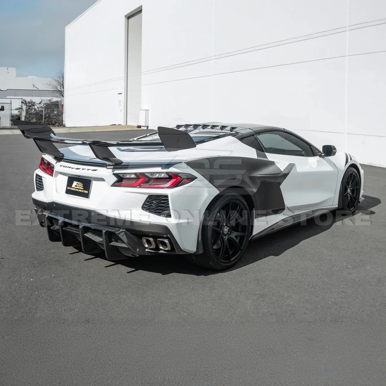 C8 Corvette Rear Bumper Diffuser Quad Exit : 2020-2025 Stingray, Z51