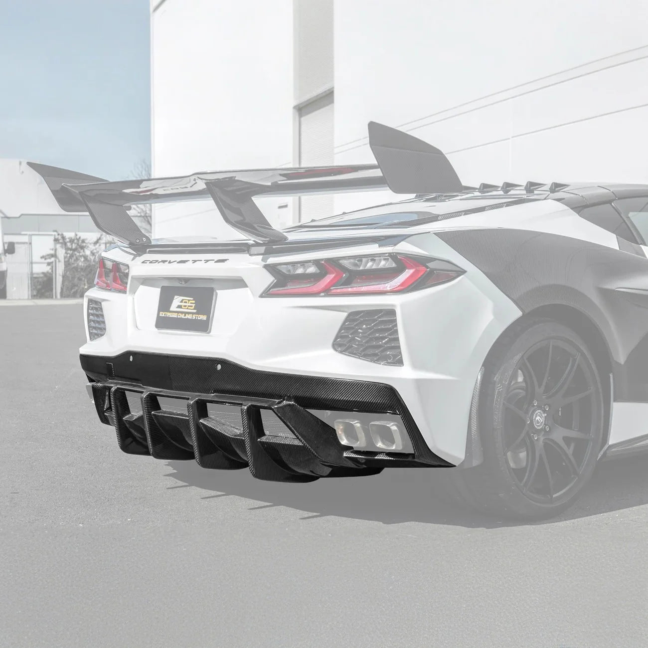 C8 Corvette Rear Bumper Diffuser Quad Exit : 2020-2025 Stingray, Z51