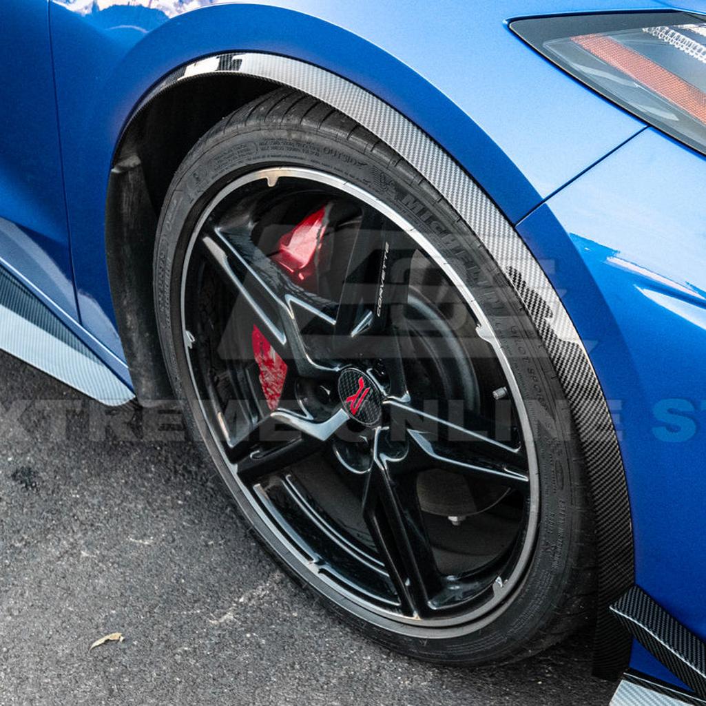 C8 Corvette Dry Carbon Fiber Side Wheel Fender Trim : 2020-2026 C8 Singray, Z06, E-Ray