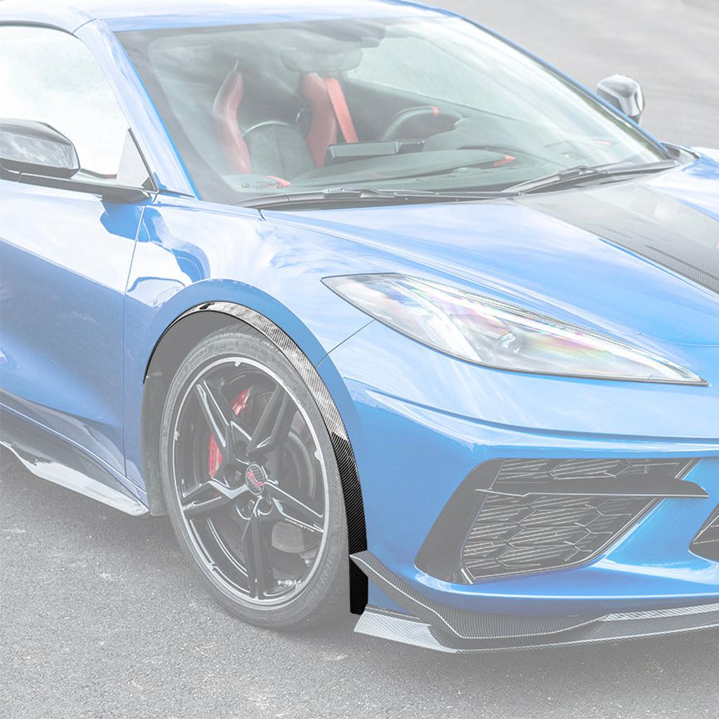 C8 Corvette Dry Carbon Fiber Side Wheel Fender Trim : 2020-2026 C8 Singray, Z06, E-Ray