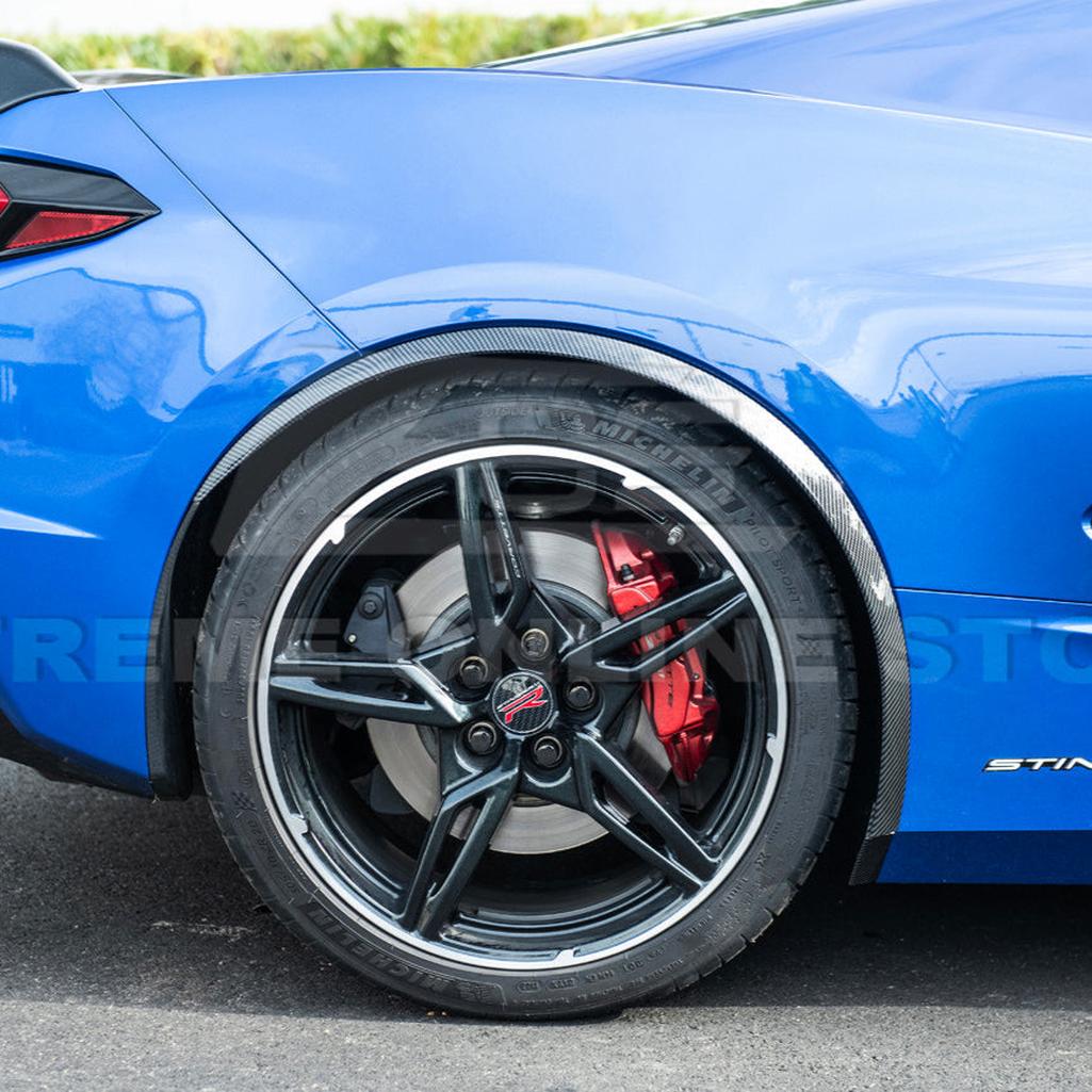 C8 Corvette Dry Carbon Fiber Side Wheel Fender Trim : 2020-2026 C8 Singray, Z06, E-Ray
