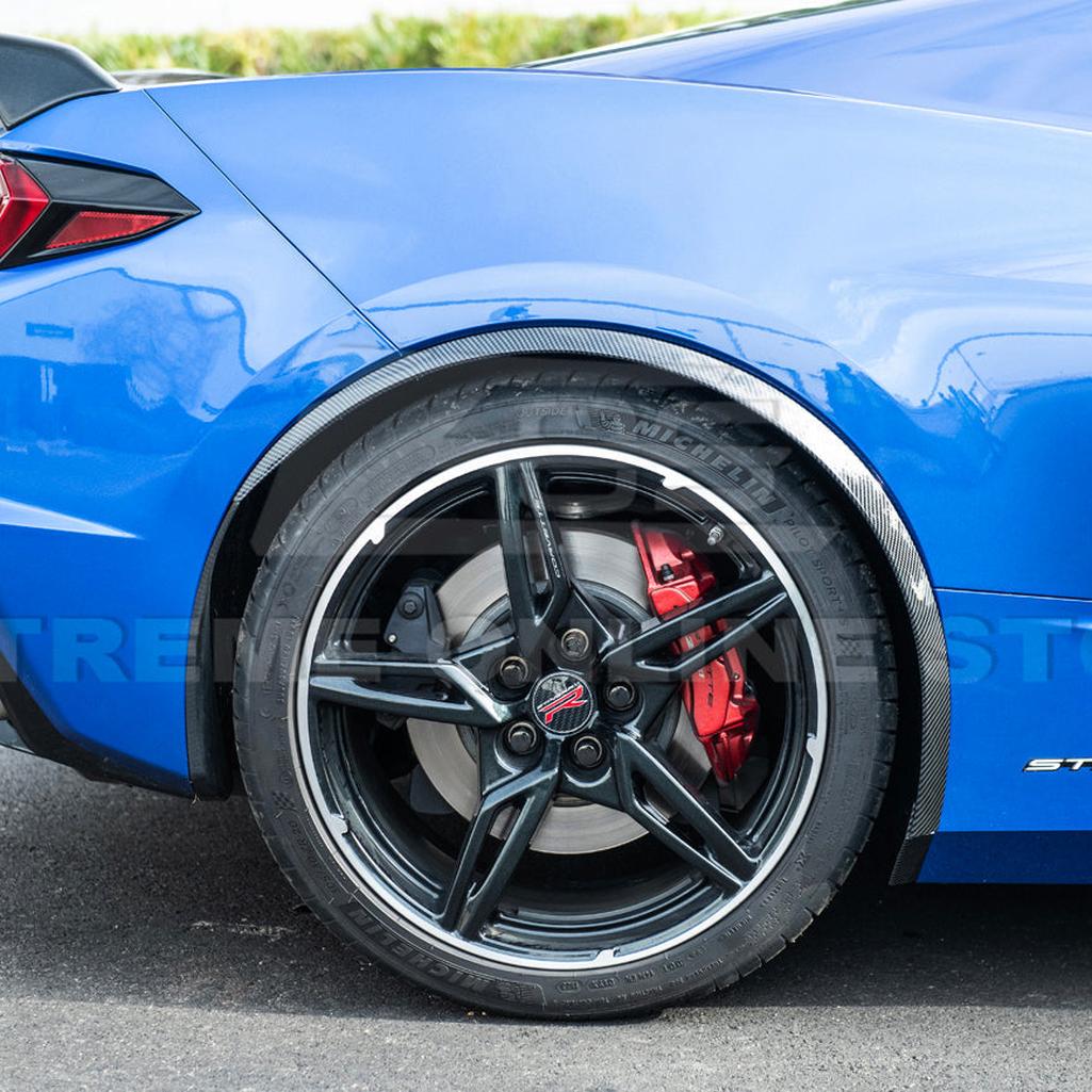 C8 Corvette Dry Carbon Fiber Side Wheel Fender Trim : 2020-2026 C8 Singray, Z06, E-Ray
