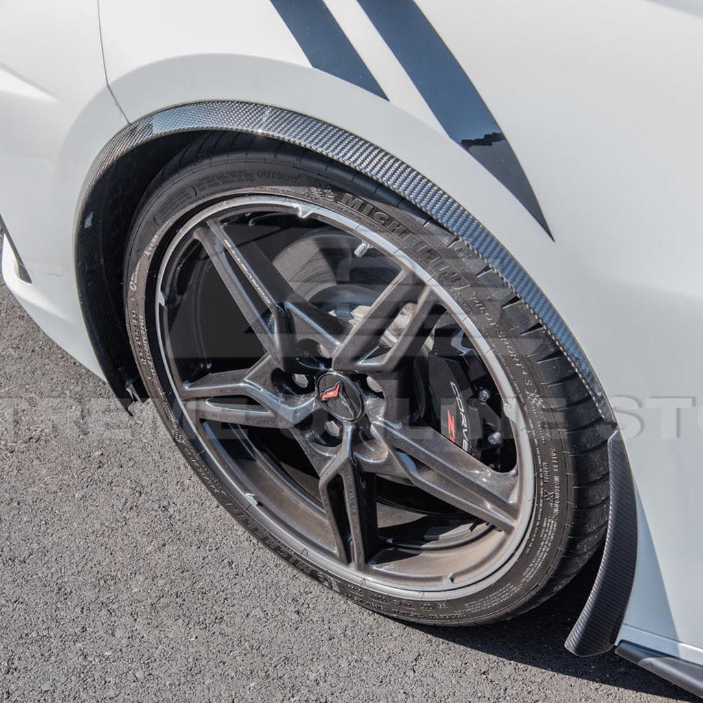 C8 Corvette Dry Carbon Fiber Side Wheel Fender Trim : 2020-2026 C8 Singray, Z06, E-Ray