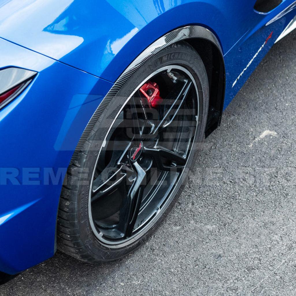 C8 Corvette Dry Carbon Fiber Side Wheel Fender Trim : 2020-2026 C8 Singray, Z06, E-Ray