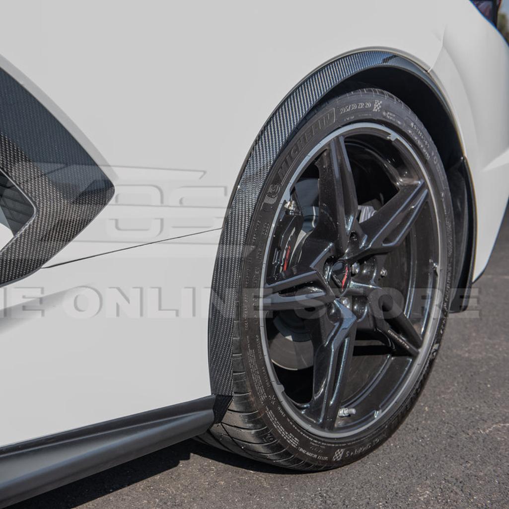 C8 Corvette Dry Carbon Fiber Side Wheel Fender Trim : 2020-2026 C8 Singray, Z06, E-Ray