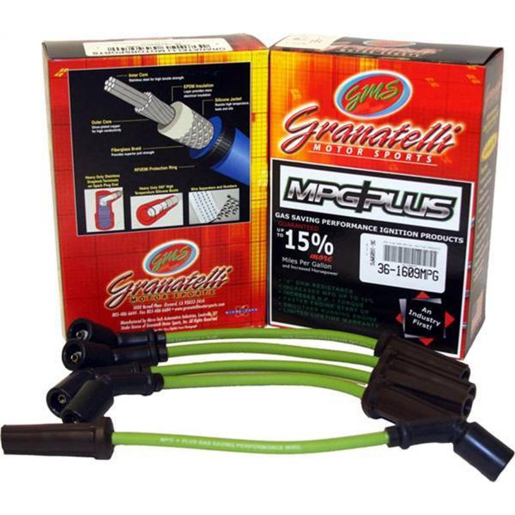 ohm Spark Plug MPG Wires 8mm Green Straight Boots