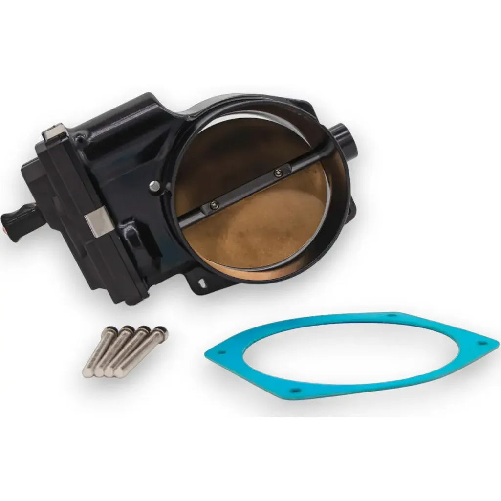 Precision CNC-machined billet 6061-T6 aluminum throttle body engineered maximize