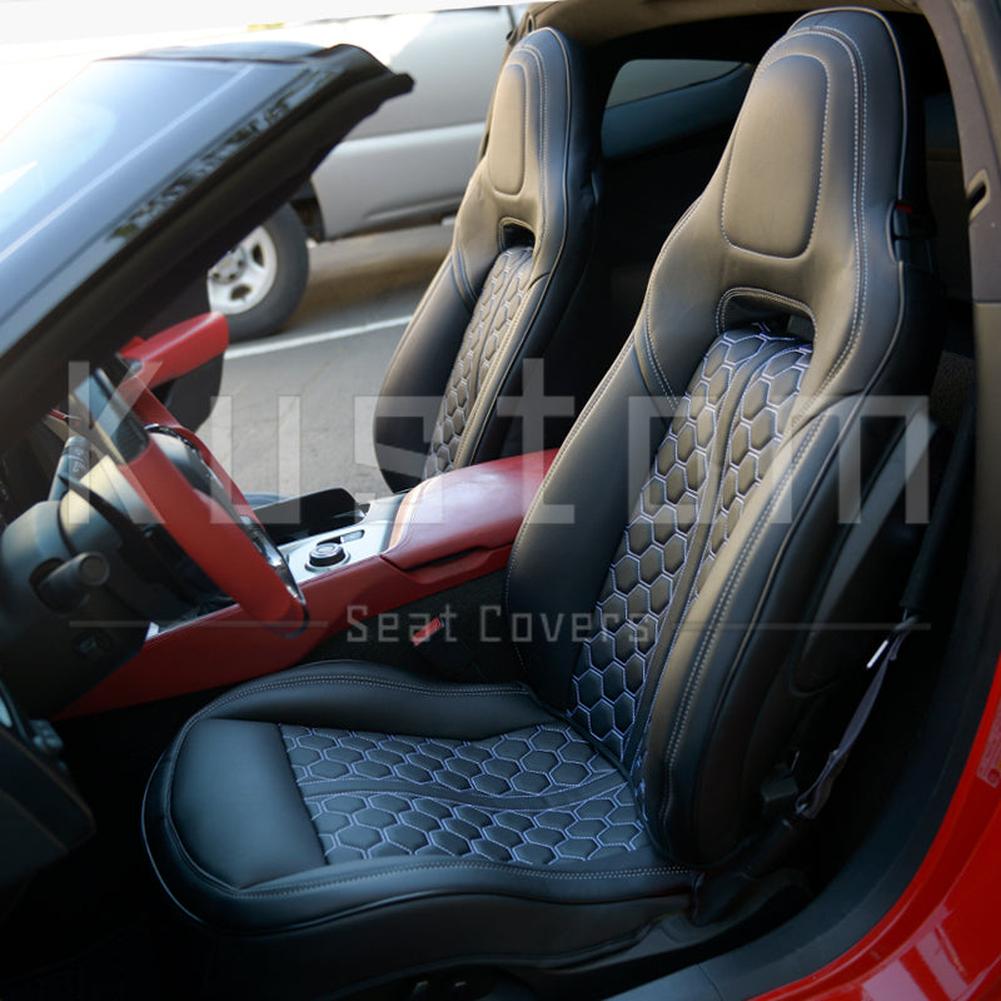 Corvette Custom Leather Seat Covers - Standard Seats : 2014-2019 C7 Stingray, Z51, Z06, Grand Sport
