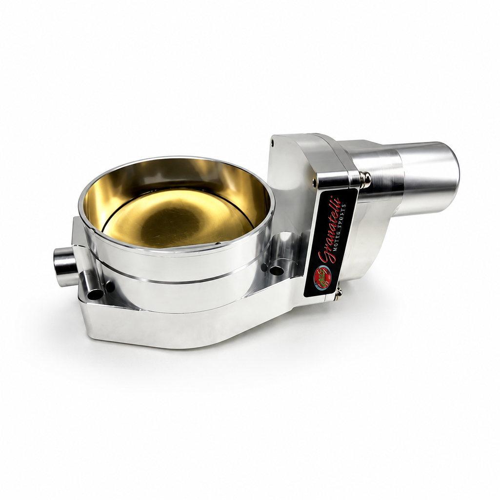 Granatelli 105mm billet Drive-By-Wire throttle body opens intake path