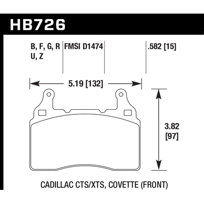 C7 Corvette Brake Pads - Hawk Ceramic - Front : Stingray Z51