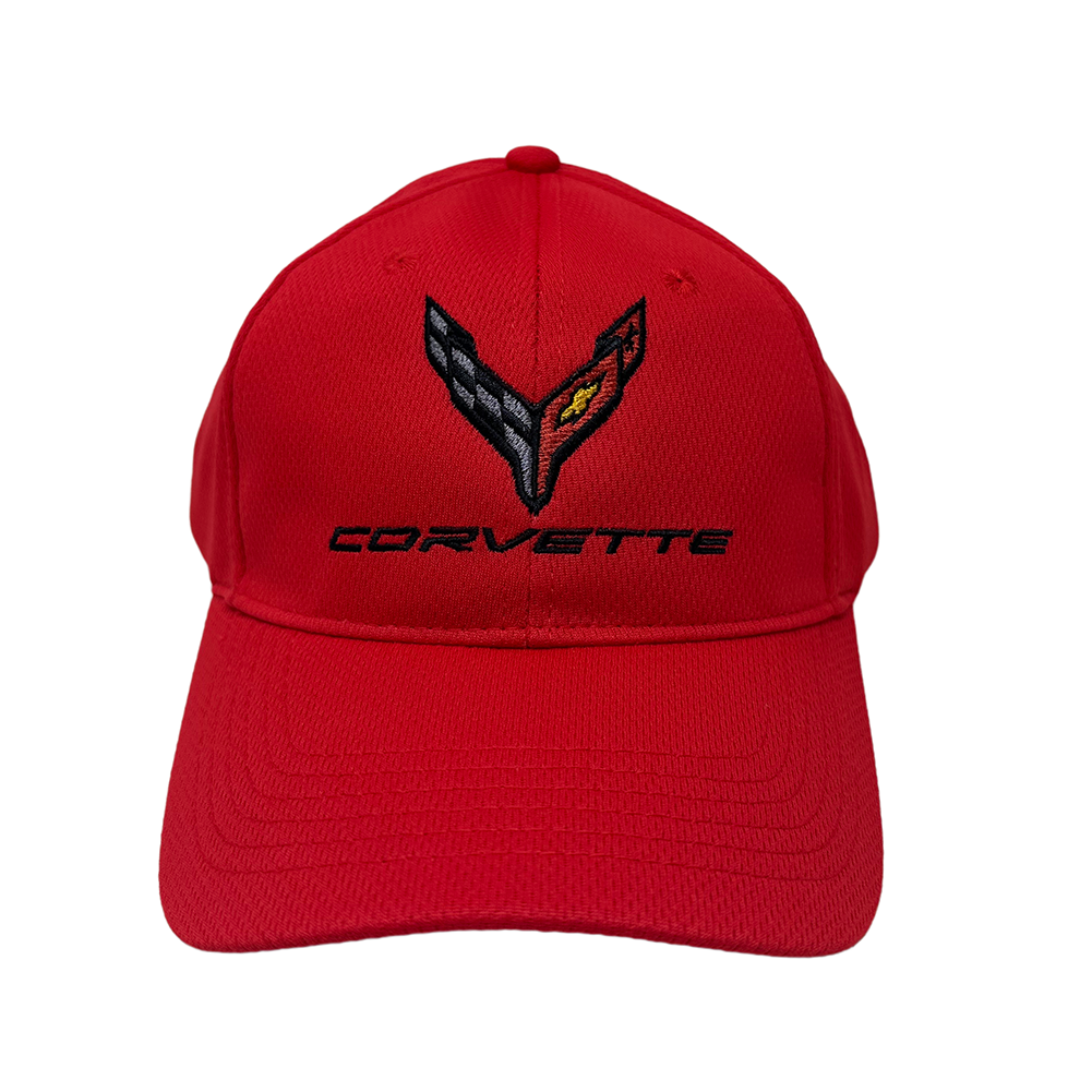 C8 Corvette Performance Mesh Hat : Red