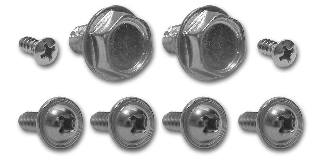 C2 1963-1967 Chevrolet Corvette Rear Quarter Panel Trim Screws - Convertible - 8Pc