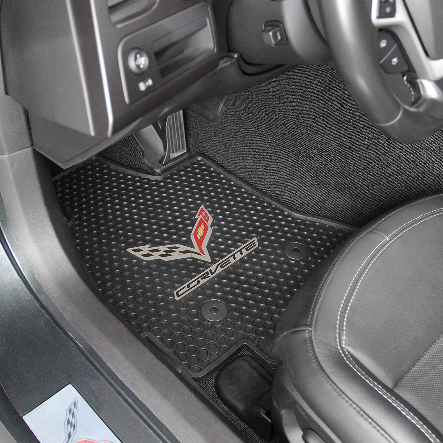 C7 Corvette Lloyd's Rubber/All Weather Floor Mats - Black : C7 2014-2019