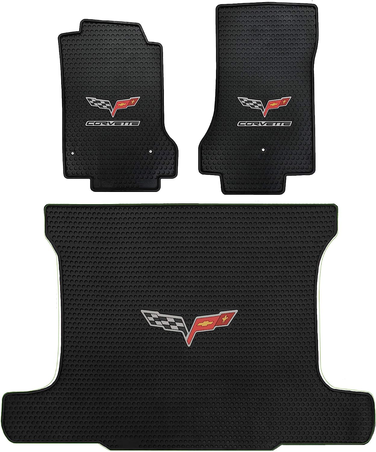 C6 Corvette Lloyd's Rubber/All Weather Floor Mats - Black : C6 2005-2007.5