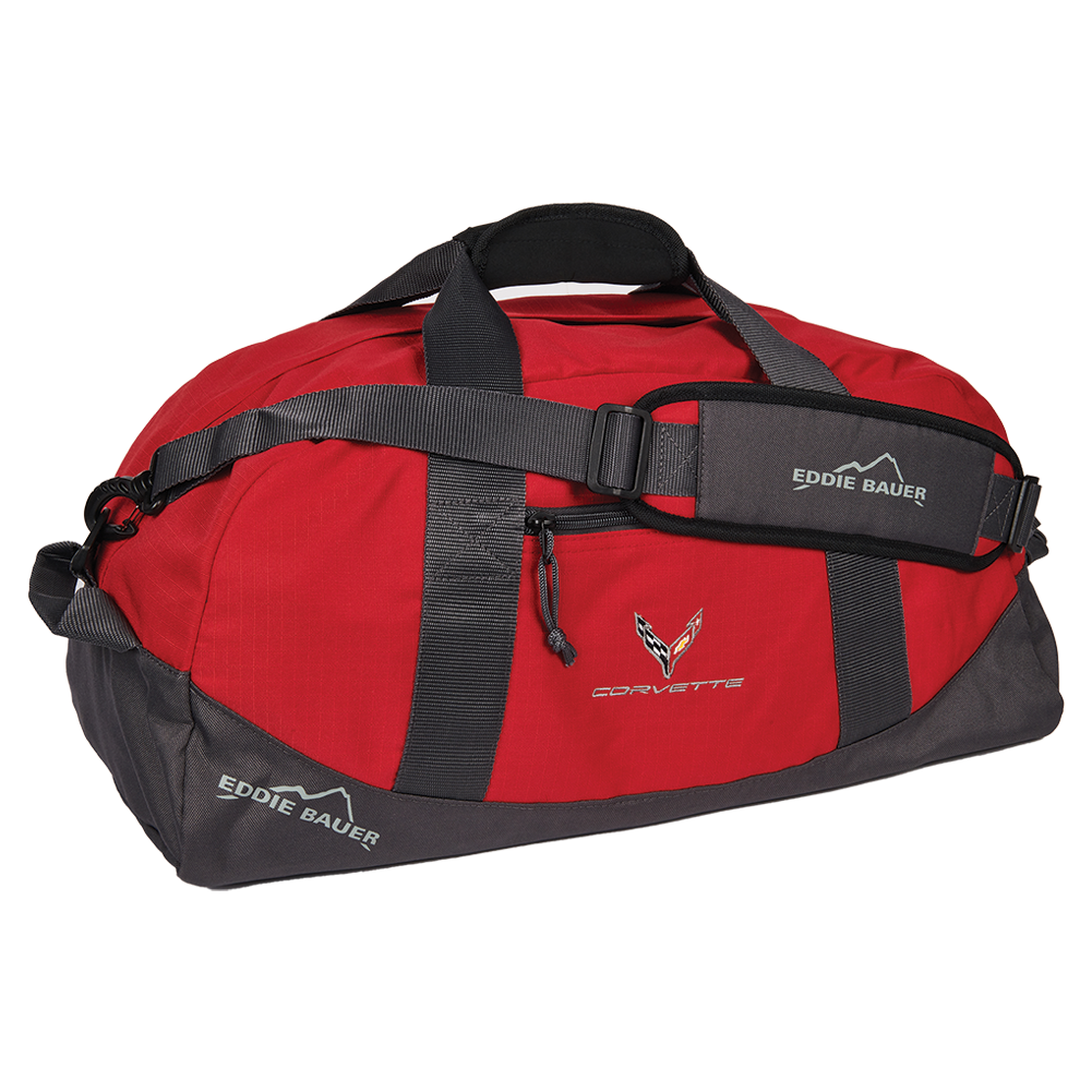 Corvette Next Generation Eddie Bauer Duffle with Cross Flags Logo - Red
