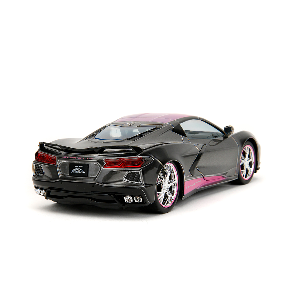 C8 Corvette Stingray Pink Slip Die Cast 1:24 - Grey/Bright Pink