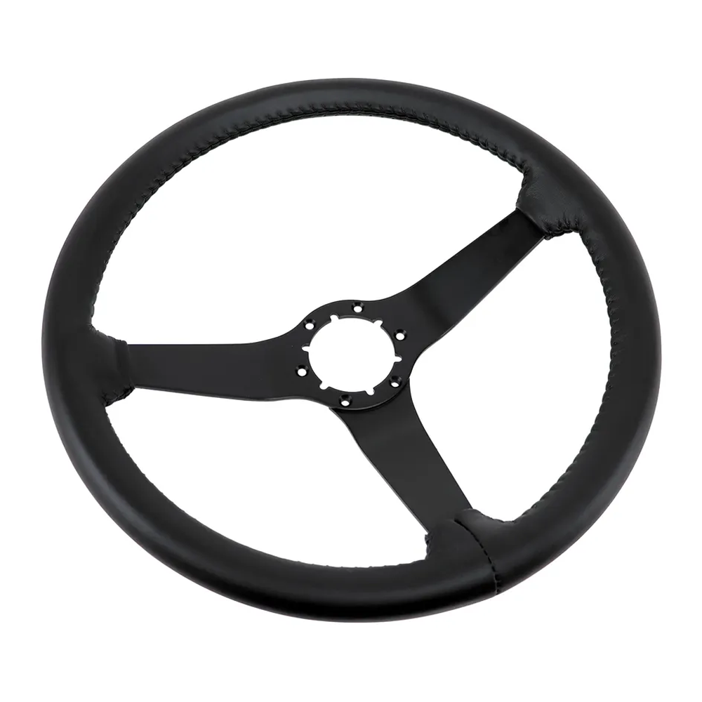 C3 1980-1981 Corvette NQP Reproduction Steering Wheel - Black Leather w/Black Spokes