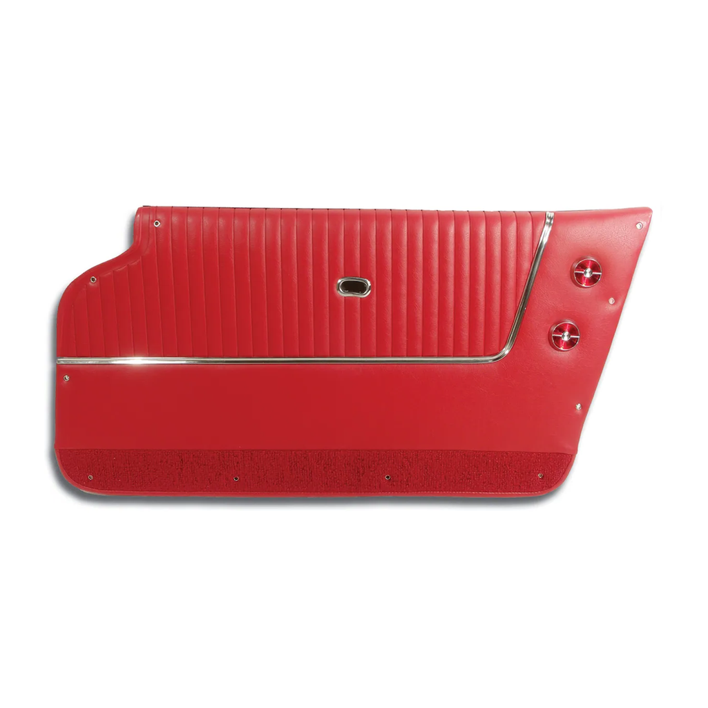 C2 1963-1964 Corvette Door Panels With Black Carpet - Convertible - Choose Color
