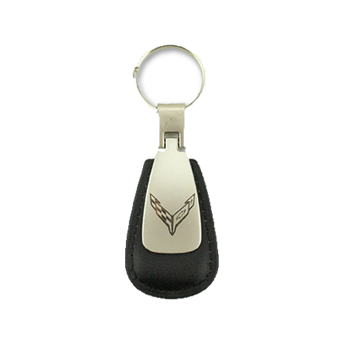 Corvette Leather Teardrop Keychain : C8 2020-2024
