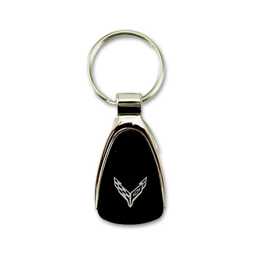 Corvette Teardrop Chrome Keychain - C8 2020-2025 : Black