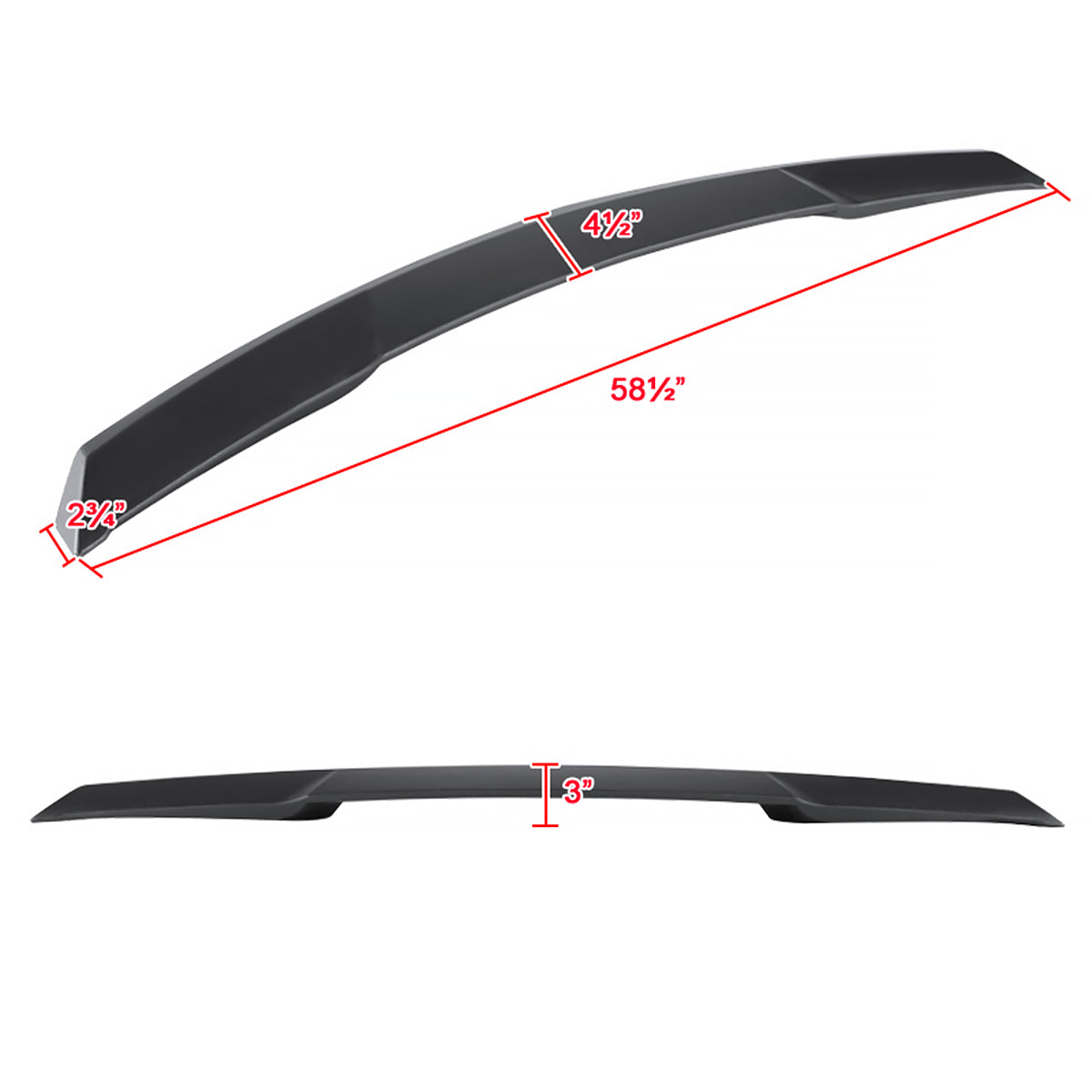 2014-2018 Chevrolet Corvette C7 Matte Black ABS Rear Spoiler