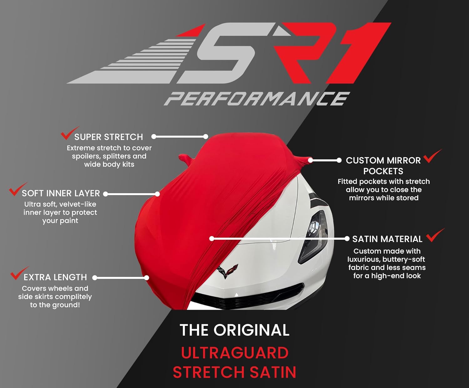 Corvette Ultraguard Stretch Satin Car Cover - Silver - Indoor : 1984-1996 C4