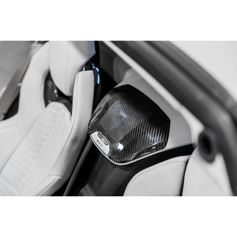C8 Corvette Carbon Fiber Waterfall Speaker Overlay - Carbon Fiber