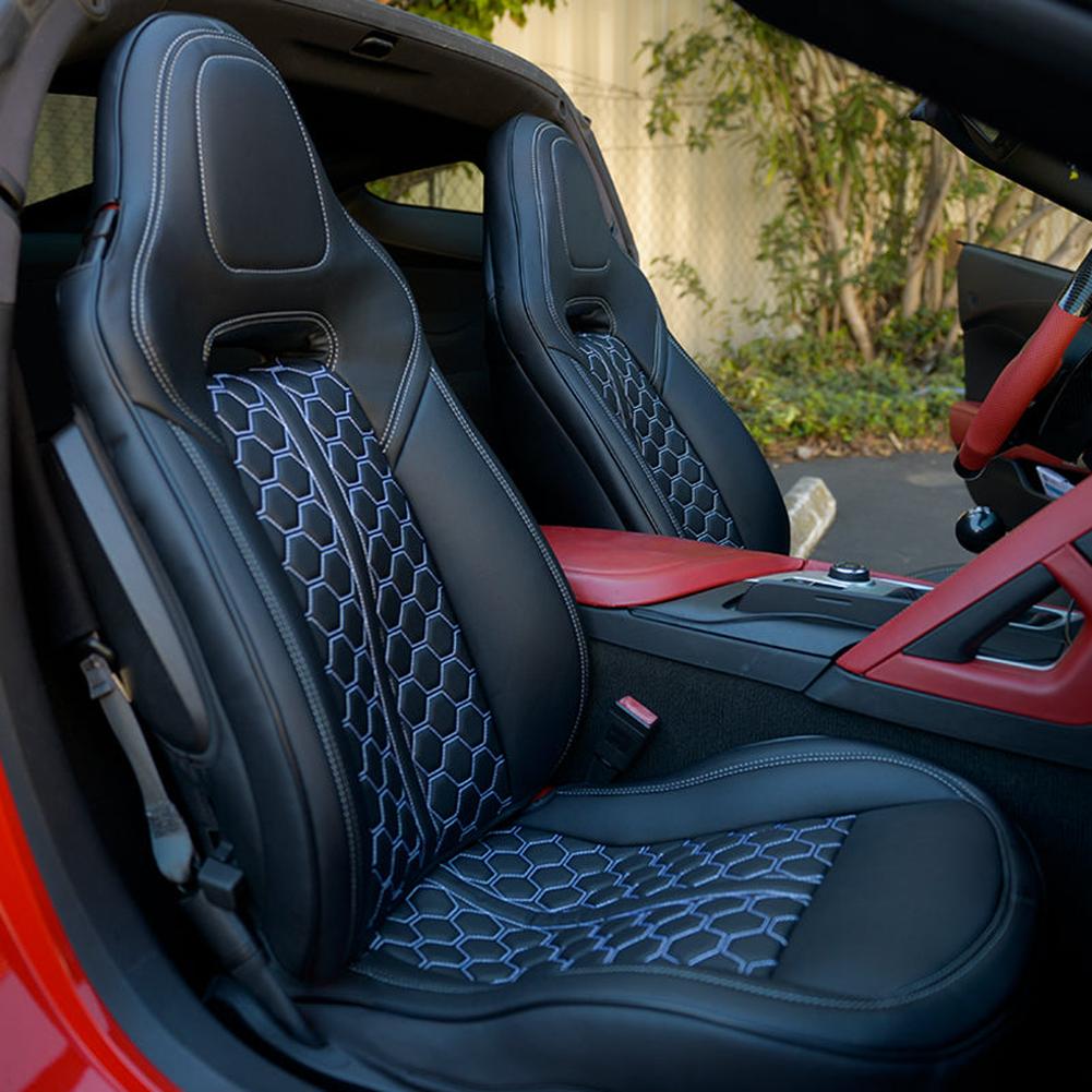 Corvette Custom Leather Seat Covers - Standard Seats : 2014-2019 C7 Stingray, Z51, Z06, Grand Sport