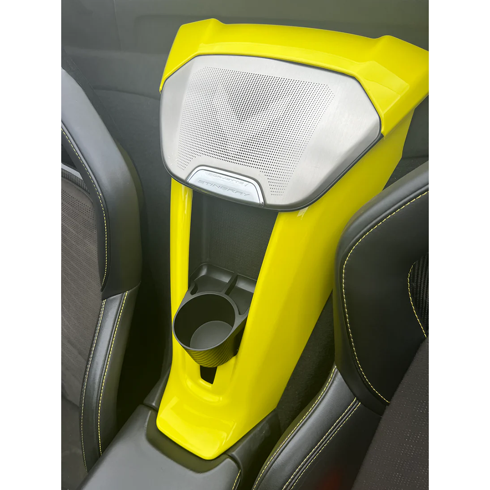 Corvette Waterfall Cup Holder - Black : C8 2020-2026