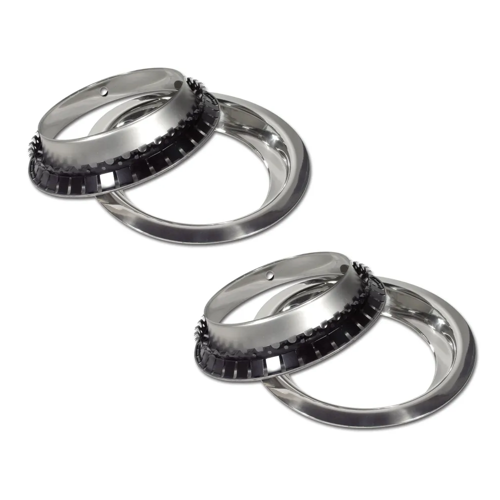 C3 1968-1982 Corvette Trim Rings - Stainless Steel - 4Pc Set - 8" Rim