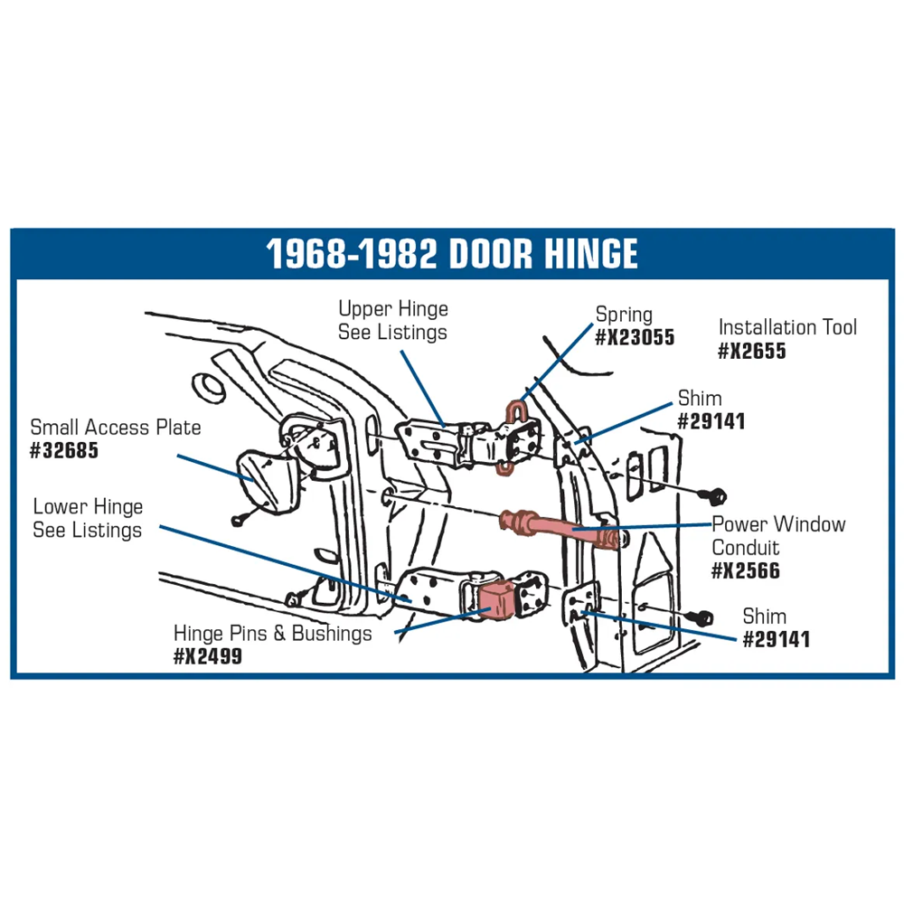 C3 1968-1982 Corvette Door Hinge Spring