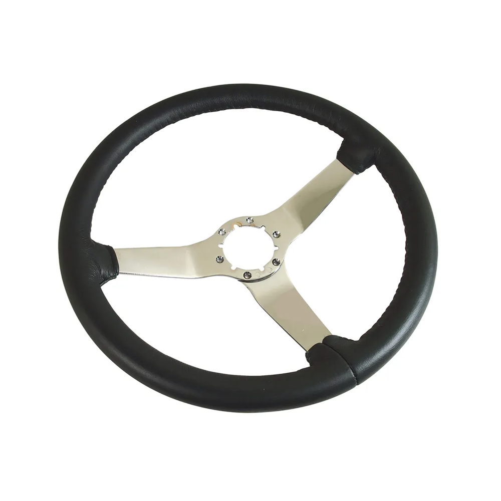 C3 1979 Corvette Leather Steering Wheel W/Chrome Spokes - 14.5-Inch