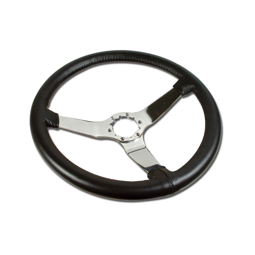 C3 1978 Corvette Leather Steering Wheel W/Chrome Spokes - 14.5-Inch