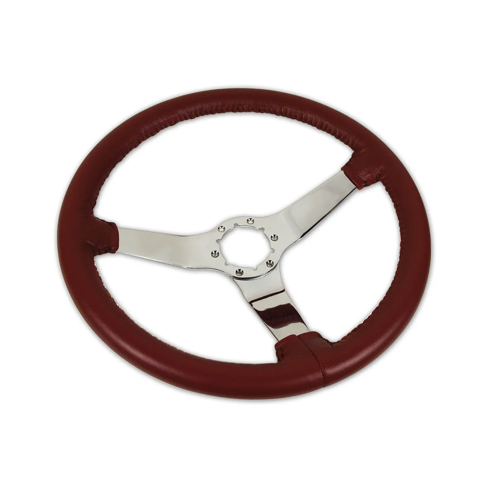 C3 1978 Corvette Leather Steering Wheel W/Chrome Spokes - 14.5-Inch