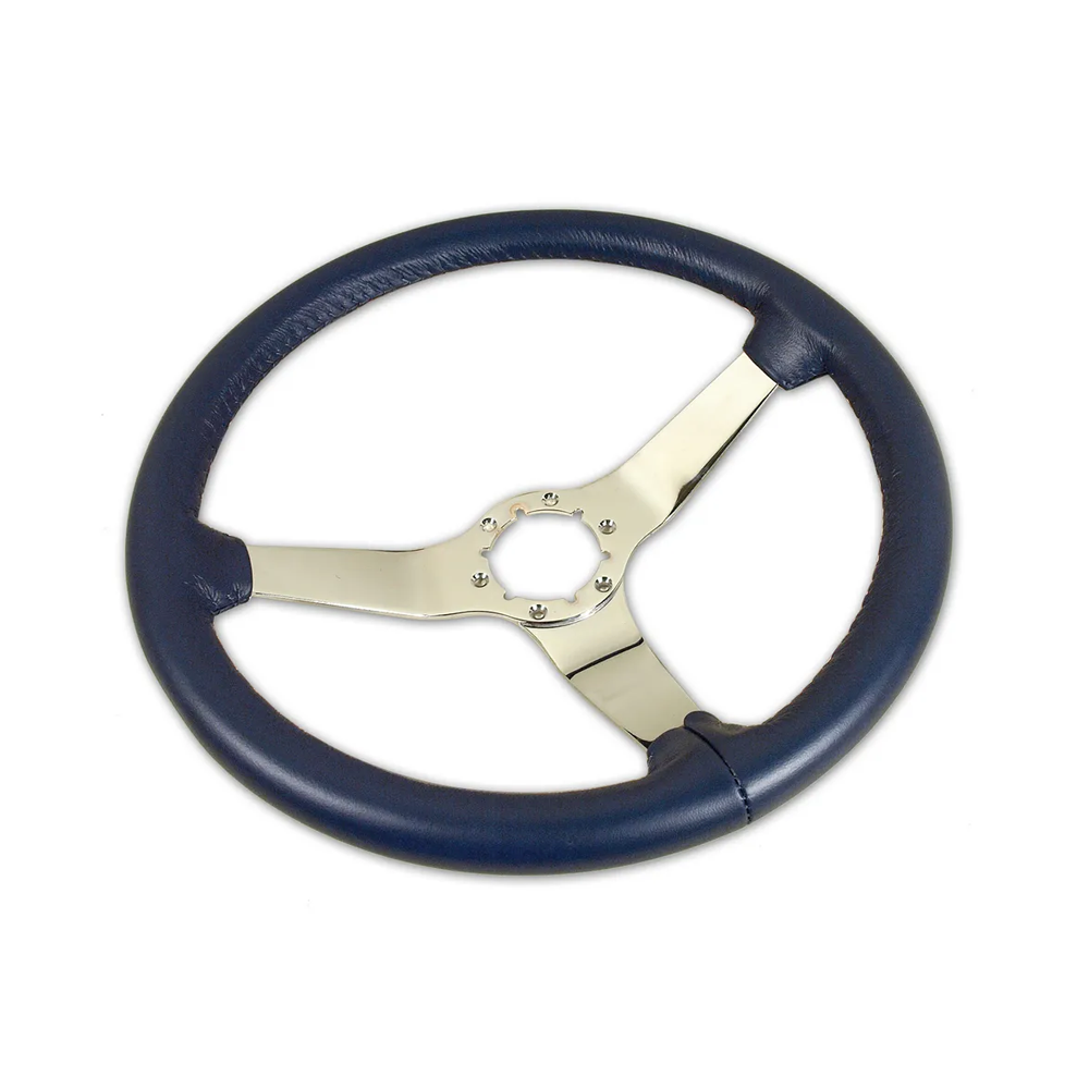 C3 1977 Corvette Leather Steering Wheel W/Chrome Spokes - 14.5-Inch