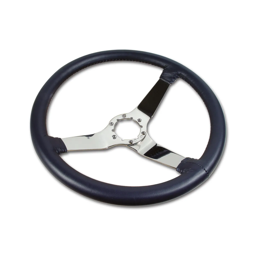 C3 1979 Corvette Leather Steering Wheel W/Chrome Spokes - 14.5-Inch