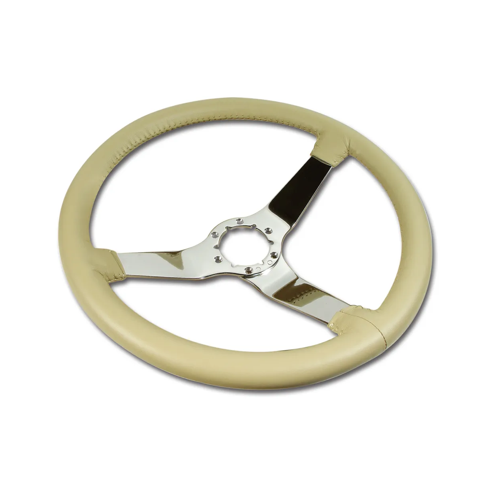 C3 1979 Corvette Leather Steering Wheel W/Chrome Spokes - 14.5-Inch